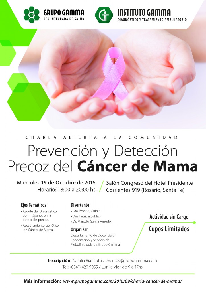 Charla abierta a la comunidad: "Prevención y Detección Precoz del Cáncer de Mama". 